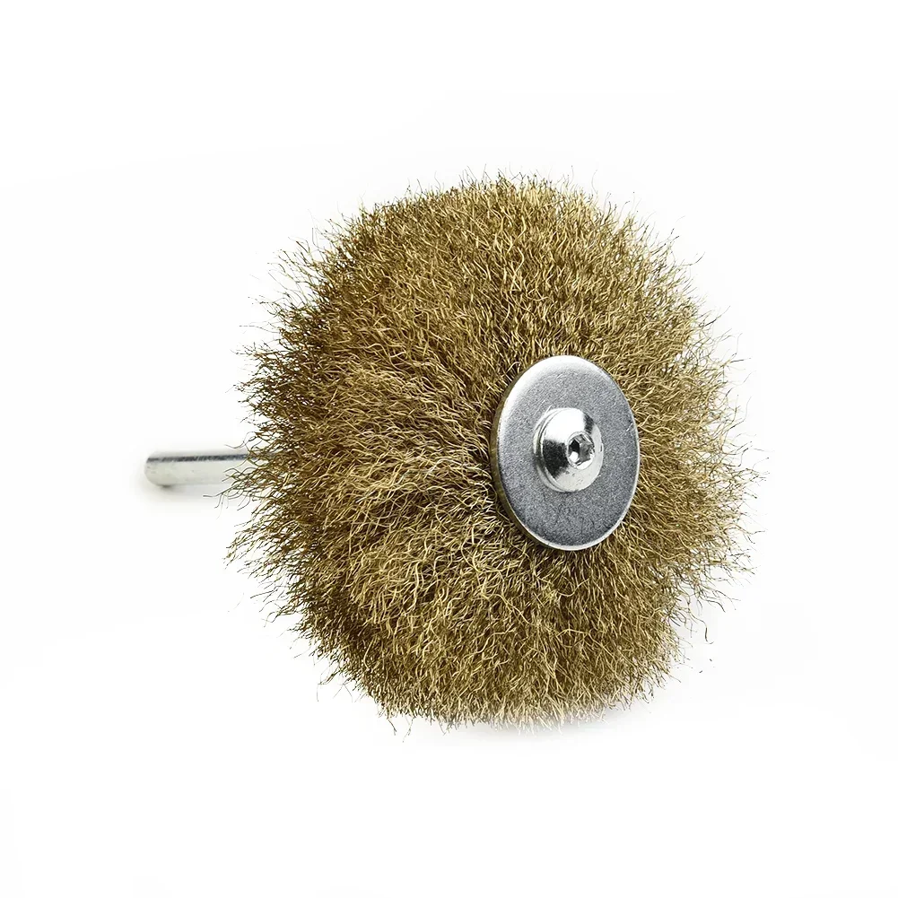 1pc 6mm haste de bronze cobre fio roda escovas ferramenta elétrica para escultura em madeira ferrugem dremel acessórios ferramentas rotativas polimento escova