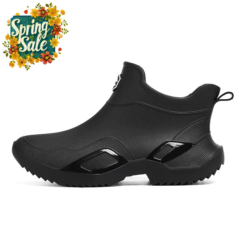 

Men's Rain Boots Multi-color Flat Water-resistant and Slip-resistant Hit Comfortable Slip-resistant Round Toe Professional Boots