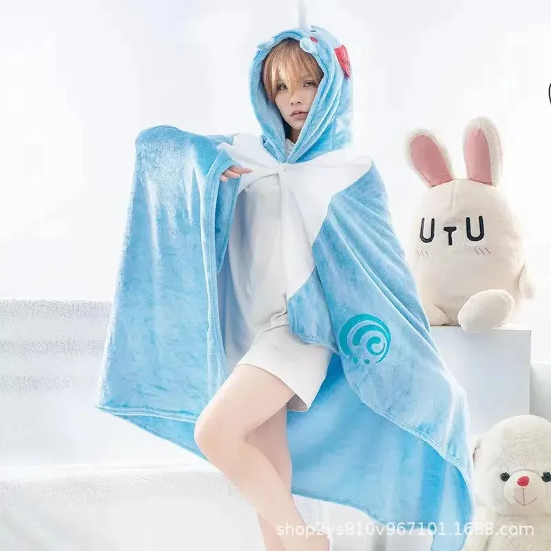 واندرر سكاراموش هوتاو شبح شياو المسافر كازوها تأثيري بطانية عباءة كيب مضحك بيجامة من الصوف أنيمي زي هودييكس ؛ 4'b ، #2