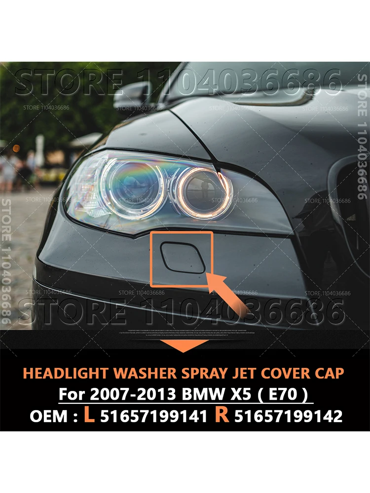 Pour 2007-2013 BMW X5 (E70) couvercle de Jet de pulvérisation de buse de lave-phare (non peint) 51657199141 51657199142