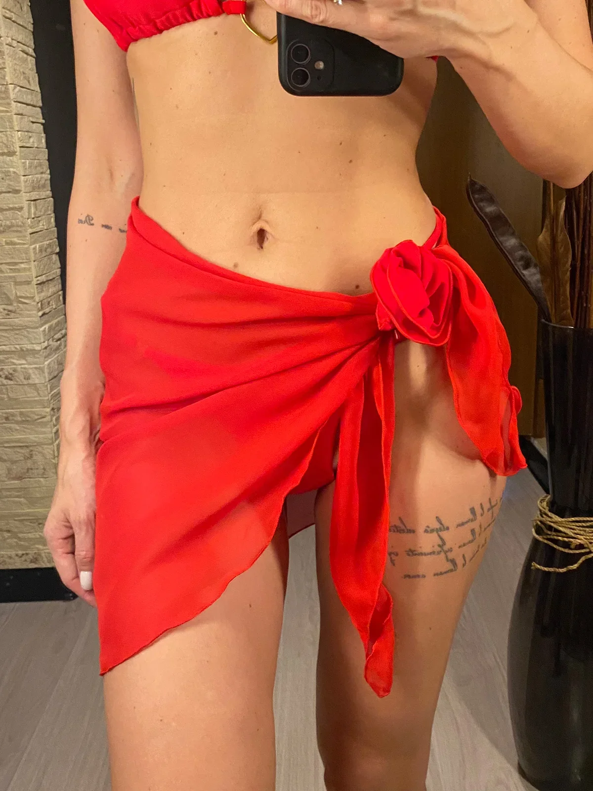 XS - L Sexy Estate 3D Fiore Chiffon Sarong Pareo Beach Cover Up Cover-up Abito da spiaggia Abbigliamento da spiaggia Beachwear Donna Donna V5960