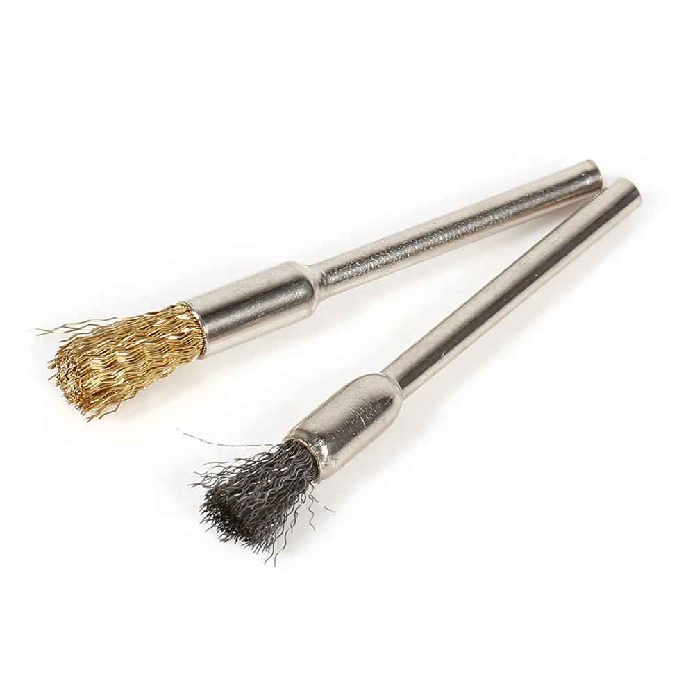 Juego de cepillos de alambre de acero y latón, juego completo de herramientas rotativas de limpieza, pulido en forma de rueda, copa de pluma, 36 piezas