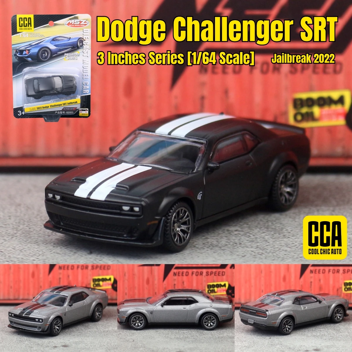

CCA 1/64 Dodge Challenger SRT Toy Car Model Diecast Alloy Vehicle Miniature Free Wheels Collection Gift for Children Boys Kid
