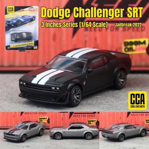 CCA 1/64 Dodge Challenger SRT Toy Car Model Diecast Alloy Vehicle Miniature Free Wheels Collection Gift for Children Boys Kid