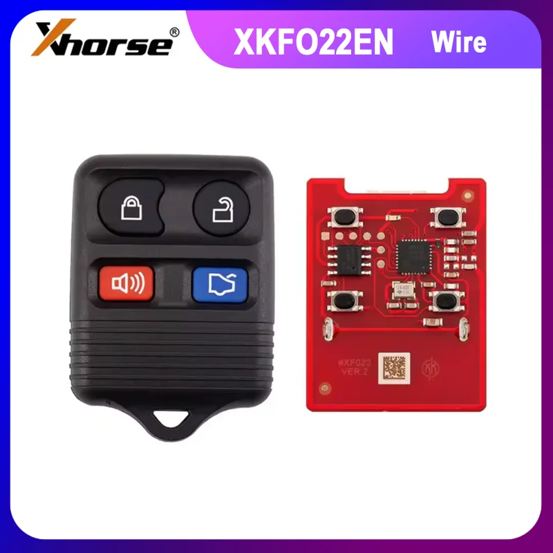 

1/2/5PCS XHORSE XKFO22EN for Ford Models 4 Buttons Split Square Second Generation Wired Remote Key
