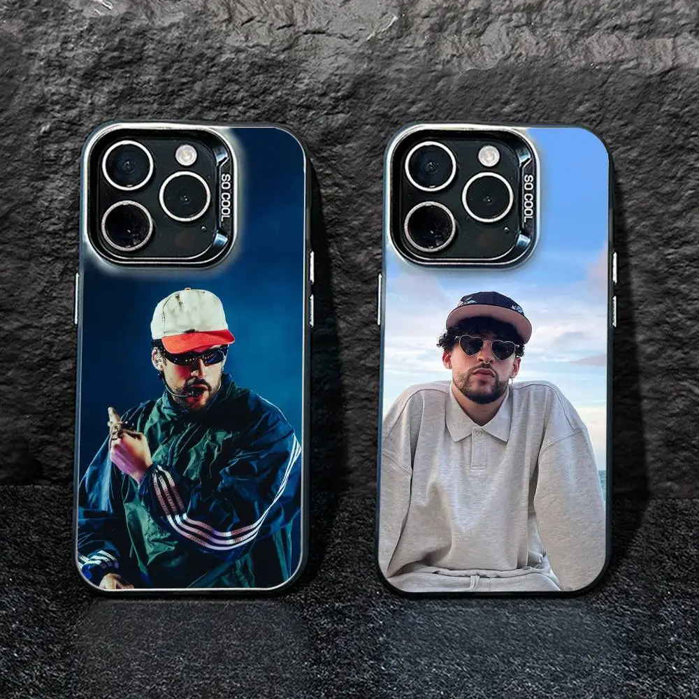 

Bad B-Bunny Phone Case For iPhone 17,16,15,14,13,12,Pro MAX Black Matte Shockproof Cover