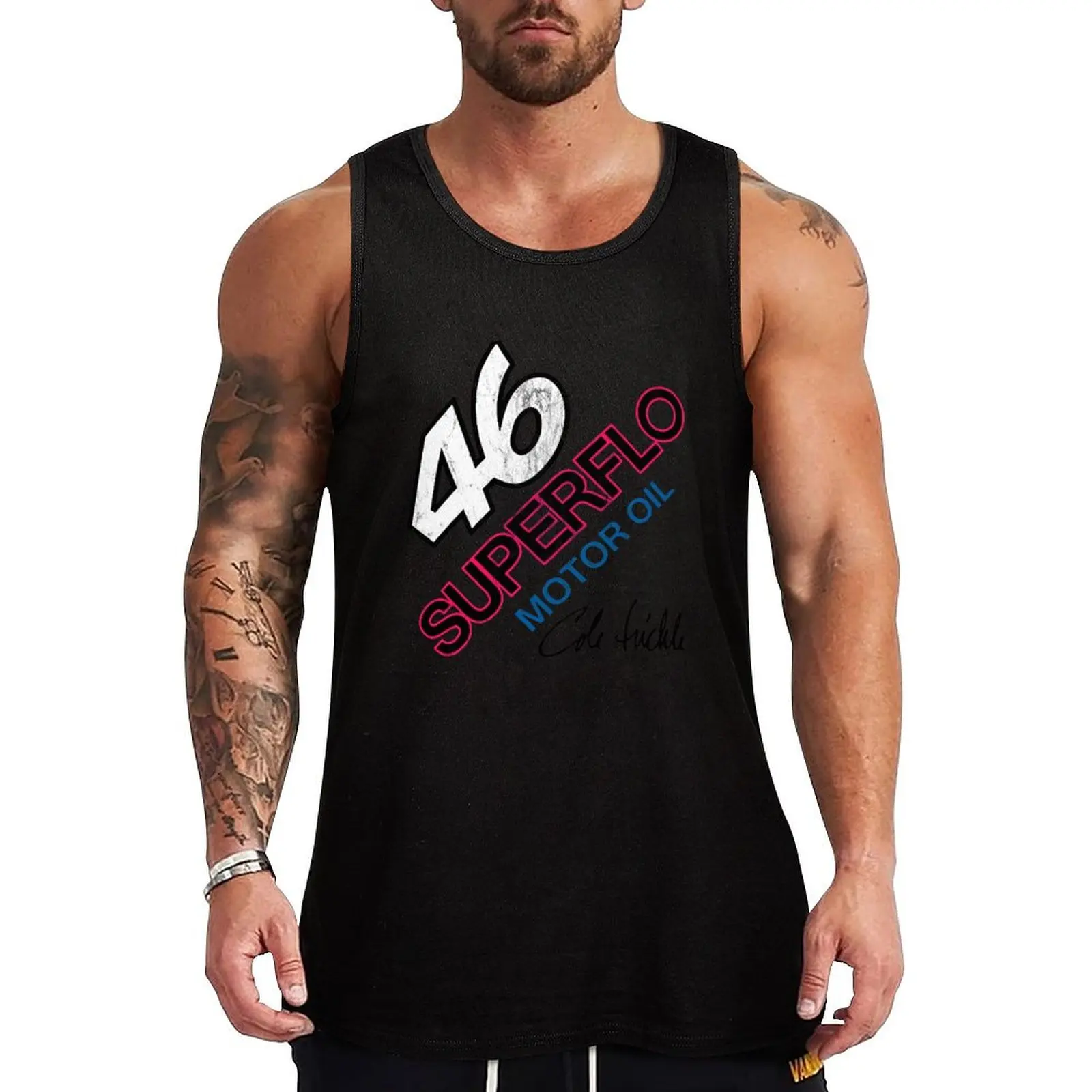 Days of Thunder Cole Trickle 46 Superflo Tank Top anime clothes Male vest sports suits Men's gym articles