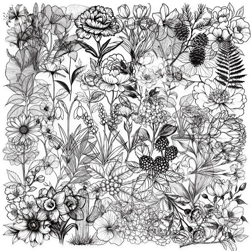 

100PCS Vintage Black Plants PET Sticker Aesthetic Decoration Scrapbooking Stationery DHand Accounting Supplies xt1200-LJX