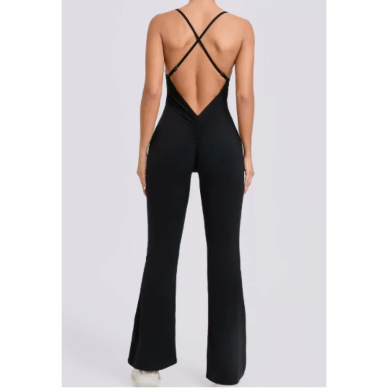 

Sports Jumpsuit Women Gym Fitness Playsuit Training Rompers Female Workout Bodysuits Lady Backless Overalls