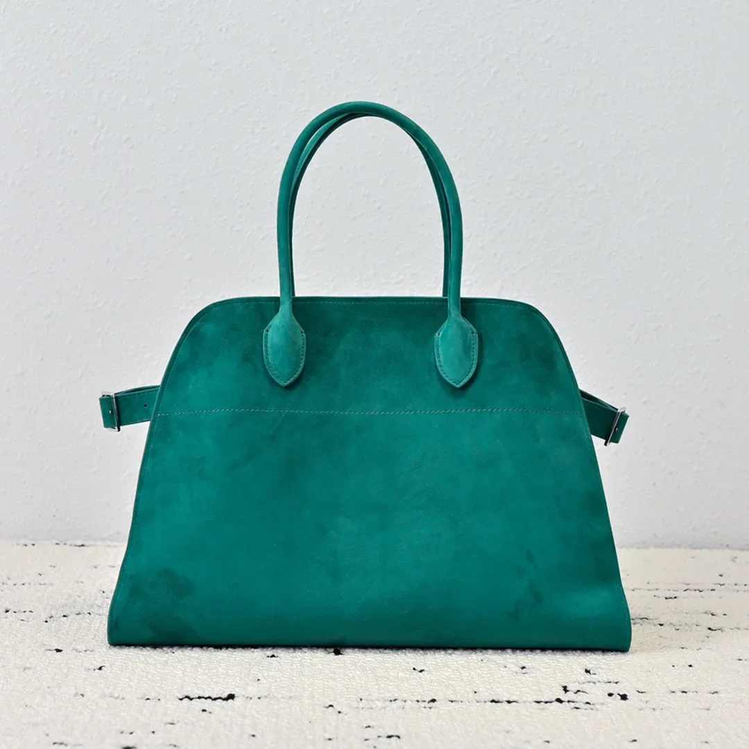 SS Quality Suede Leather Margaux Bag for Women New Green Vocation Travelling Designer Totes Girls Elegant Purse Cozy Style