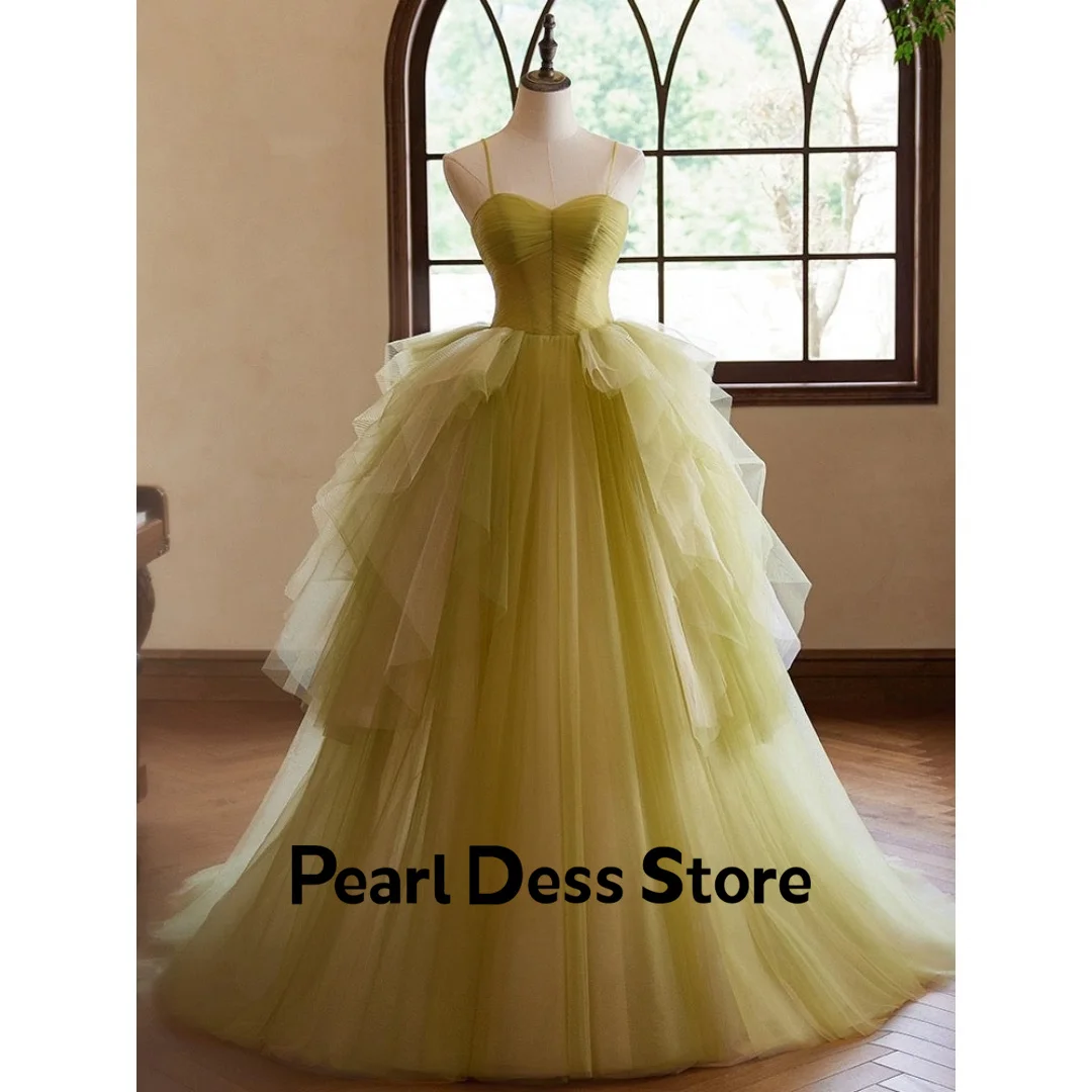 

Line A Prom Dress Es Gauze Prom Dresses 2024 Spaghetti Straps Elegant Party Dresses 2024 for Wedding Guest Dress Women Evening