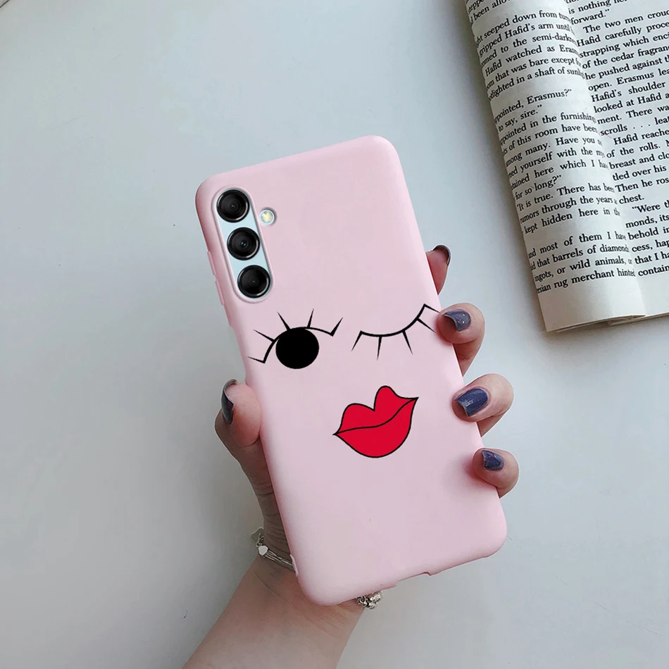 Phone Case For Samsung Galaxy A34 5G SM-A346B Cute Cat Cactus Soft Silicone TPU Back Cover For Samsung A24 A34 A54 M14 5G Cases