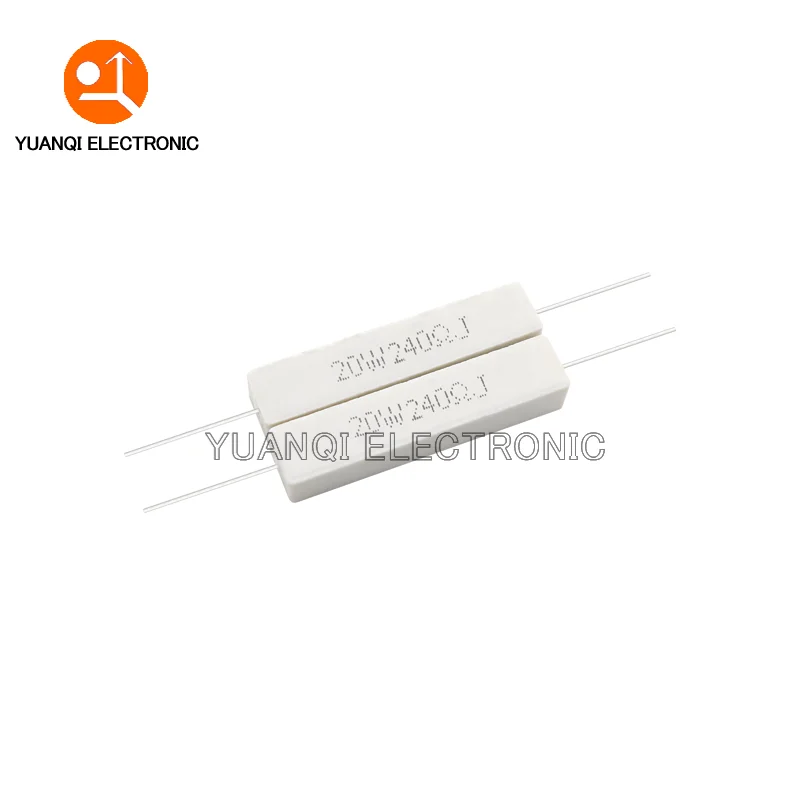 2PCS 20W 5% Cement Resistor Power Resistance 0.1R-10K 0.47 1 1.5 2.2 2.5 3 4.7 5.1 6 10 22 24 33 47 100 1.8K 2.2K 4.7K ohm