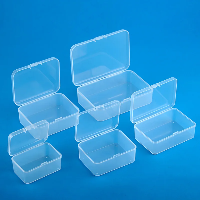 Mini Storage Box Case Rectangle Clear Plastic Organizer Collecting Small Items Jewelry Earring Bead Holder Container Packaging