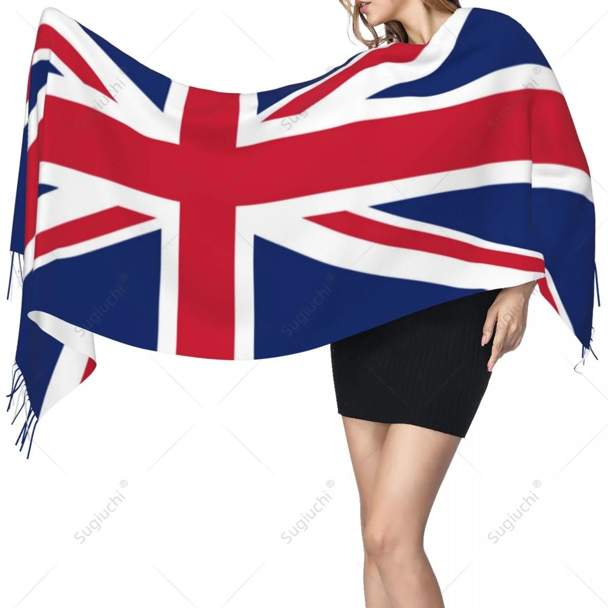 United Kingdom Flag UK Great Britain Scarf Pashmina Warm Scarves Shawl Wrap Hijab Spring Winter Multifunction Unisex