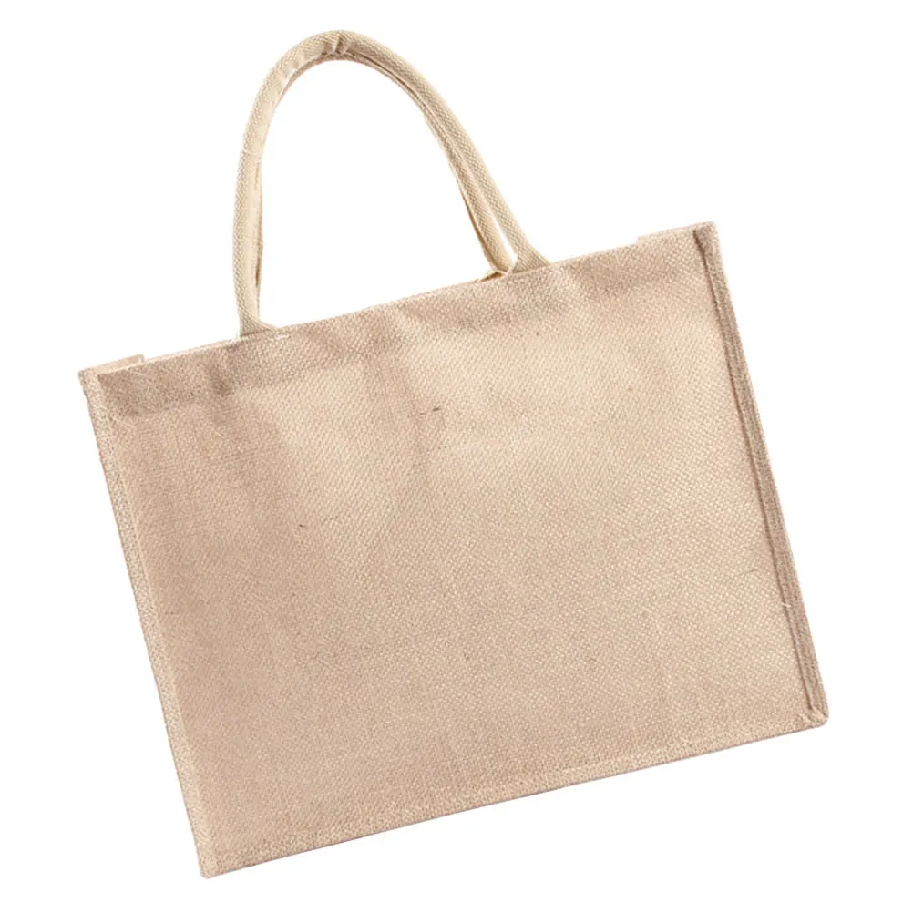 กระเป๋าผ้ากระสอบกันน้ำ กระเป๋าช้อปปิ้งปอกระเจาแบบใช้ซ้ำได้ เป็นมิตรกับสิ่งแวดล้อม กระเป๋าถือผ้าลินินแบบพกพาสำหรับใช้ในชีวิตประจำวัน