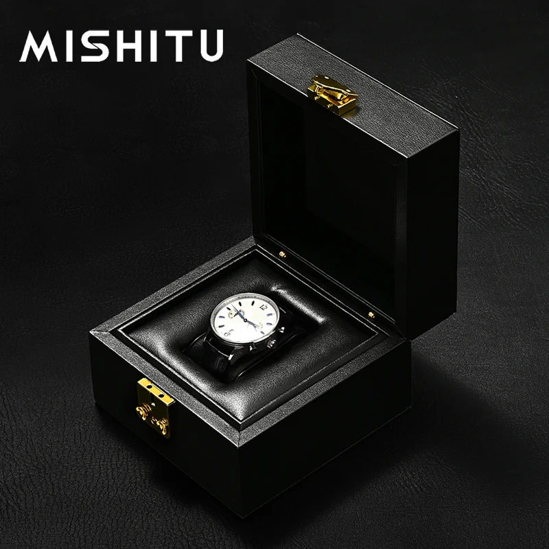 

MISHITU Premium Watch Organizer BoxLuxury PU Leather Travel Watch Packaging Box Watch Gift Box Portable Storage Box Wrist Watch