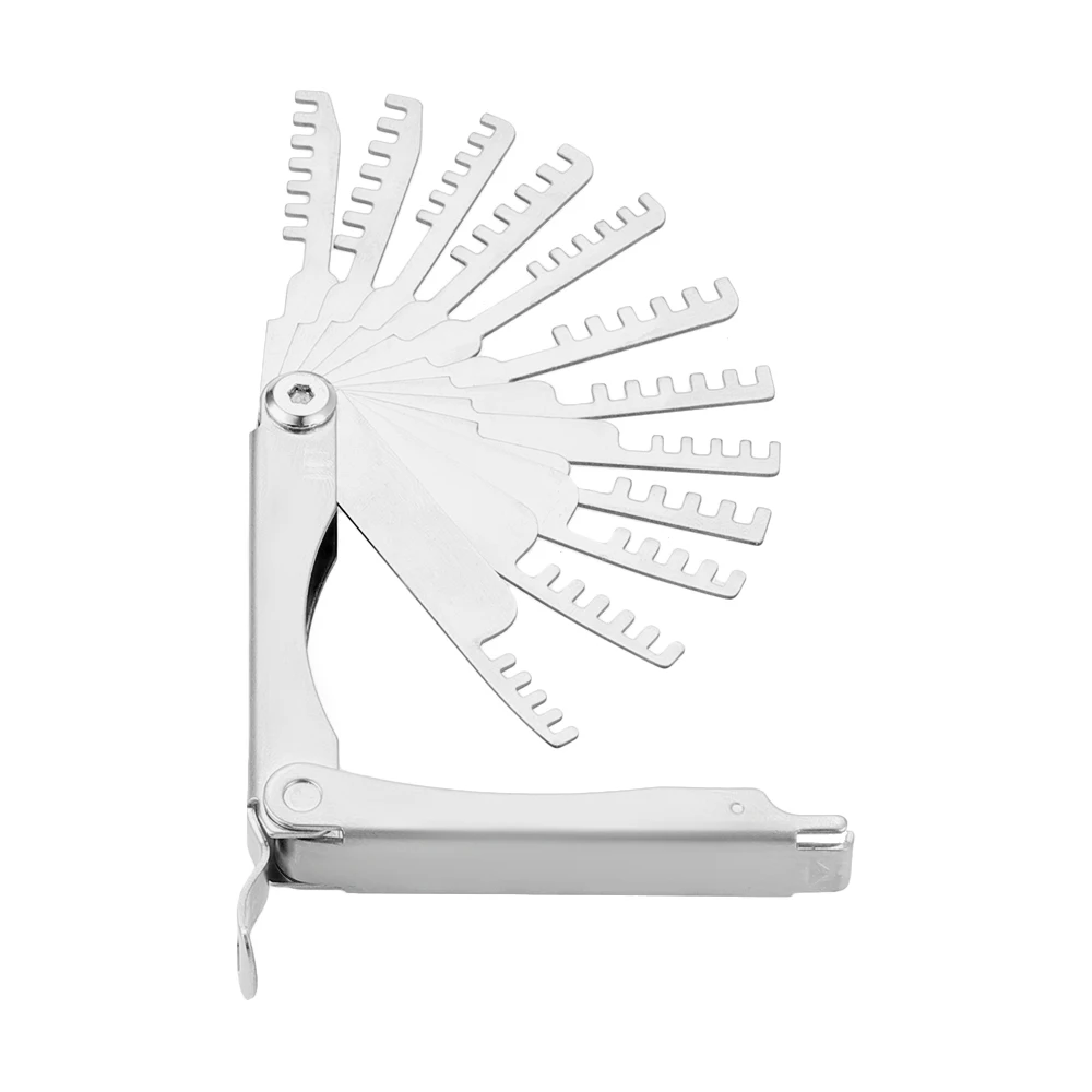 Silver 12 in 1 Folding Stainless Steel Combs Paddles Three Circles All Steel Civilian Lock Tool Kit for Locksmith Repair Tools