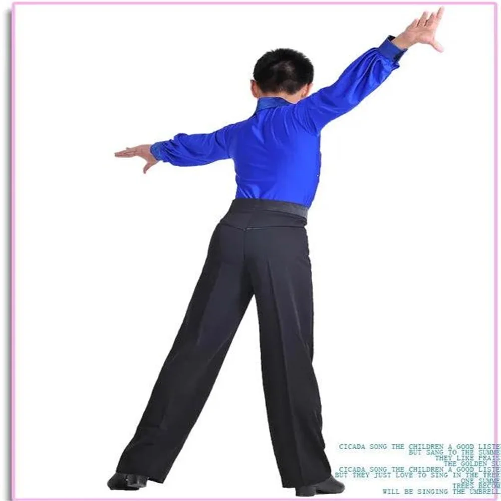 New Arrival Black color Professional men Latin Dance Pants Spandex Boys Ballroom Dance Pants