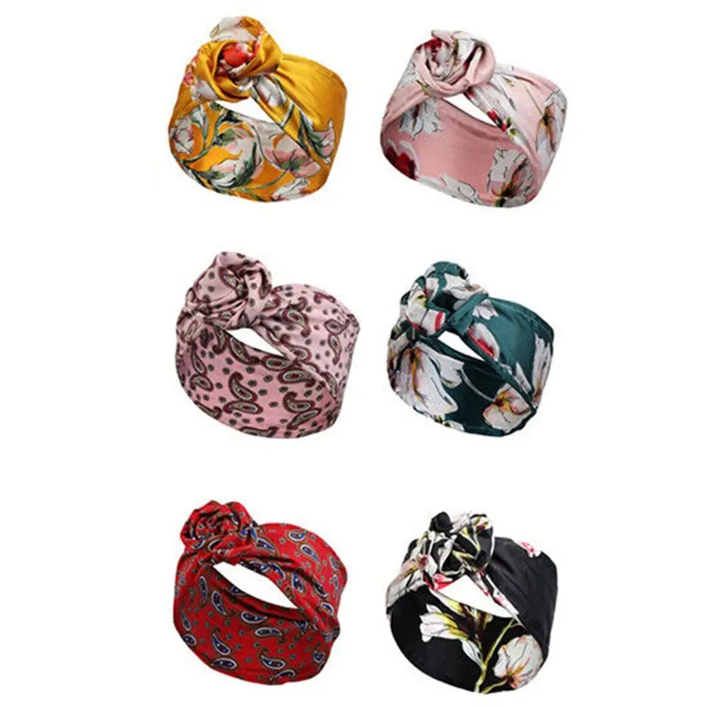 Fashion Cloth Fabric Wire Headbands Metal Wire Floral Head Wrap Headwear Girl