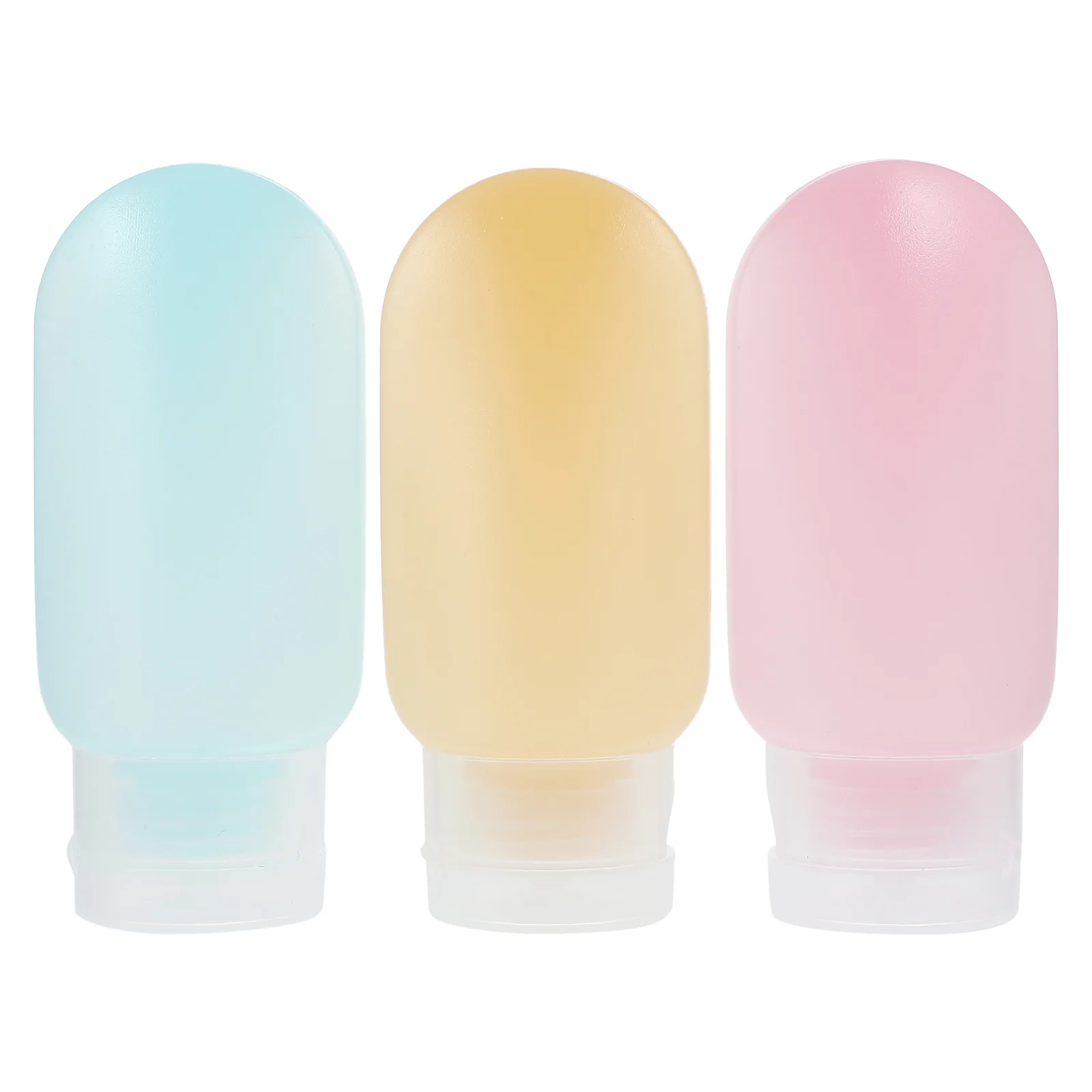 3pcs Travel Bottles Toiletries Containers Plastic Bottles Squeeze Bottles for Lotion Shampoo(60ml) travel toiletries containers