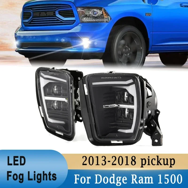 LED Fog Lights For Dodge Ram 1500 Pickup 2013-2018 Front Bumper DRL Driving Lamps Super Bright Replacement 68104821AC 68104820AC