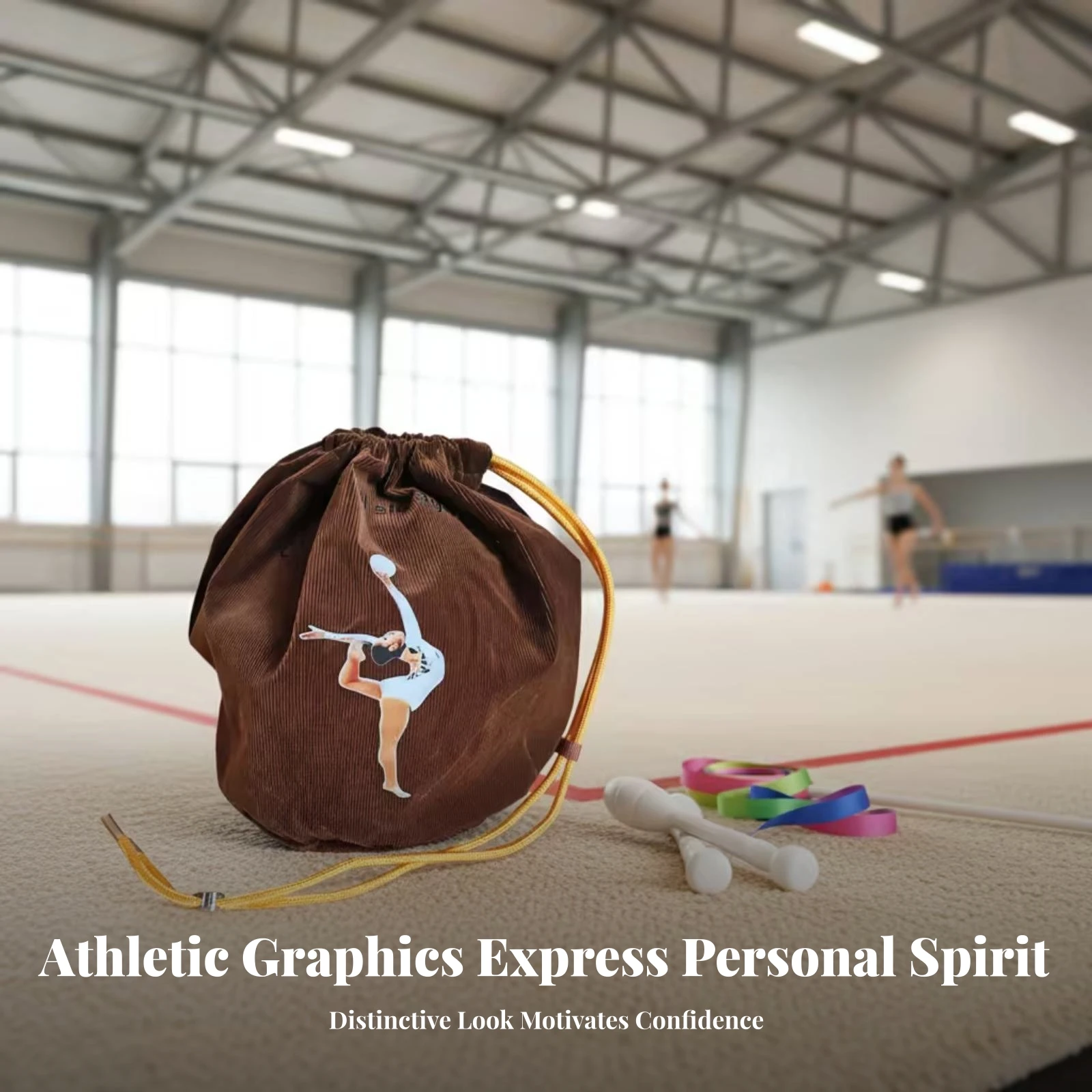 

Round Drawstring Bag Foldable Portable Stuff Sack Gymnastics Ball Bag Reusable Textile Pouch for Gymnasts