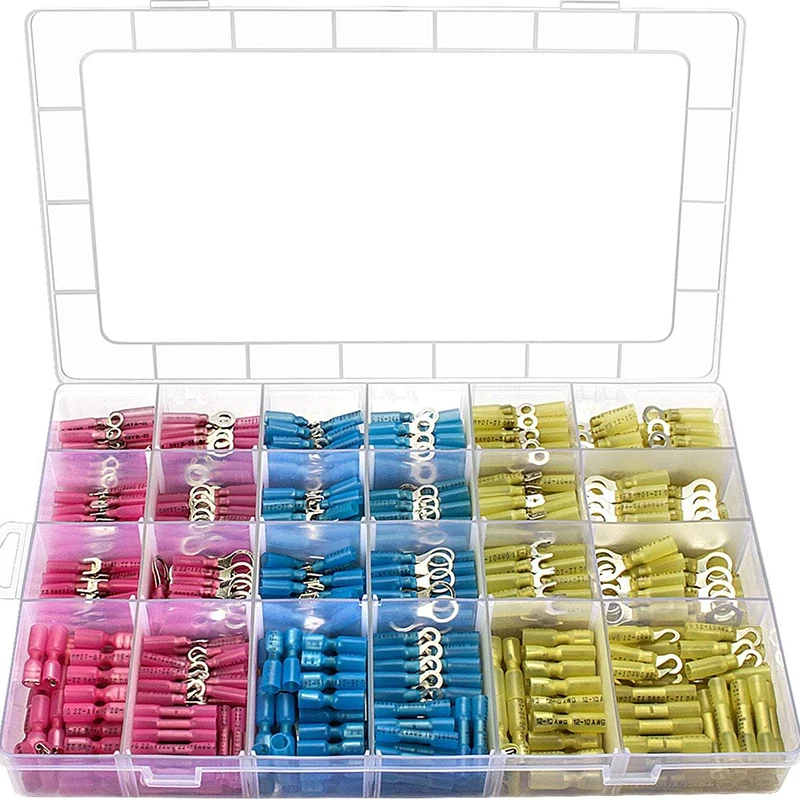 kit-d'assortiment-de-connecteurs-thermoretractables-bht-rv-ring-u-type-sv-mdd-fdd-bornes-isolees-etanches-sertissage-de-fils