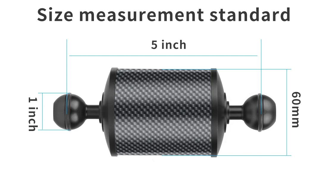 Verbesserter Tauch-Auftriebsarm, Dual-Kugelkopf, D60 mm, schwimmender Arm, Tauchtablett-Verlängerungshalterung für Gopro 11 Insta360 X3 SLR-Kamera – Detail 14