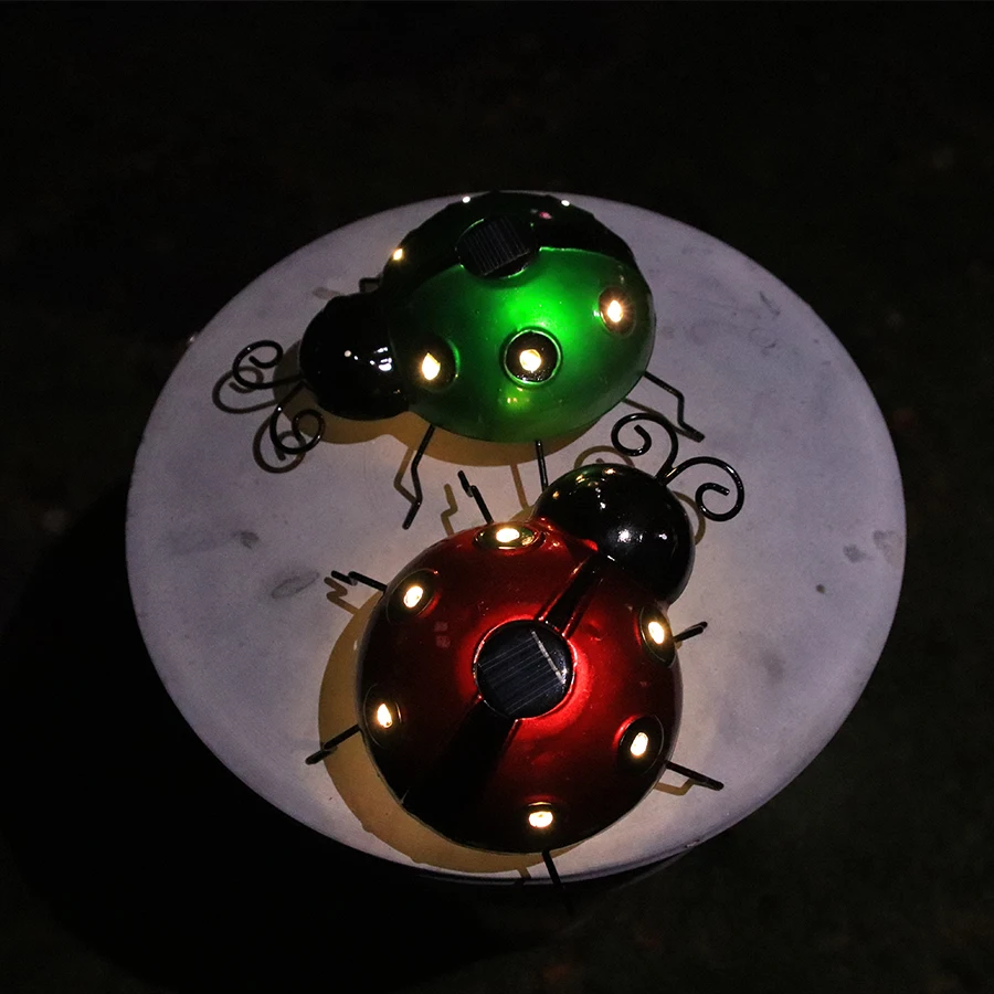 

Solar-Powered Ladybug Wall Light - Outdoor Led Garden Decor, Wrought Iron Lawn Landscape Lamp Garden Decor Solar Garden Lights