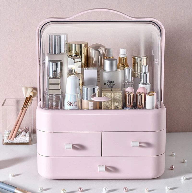 

Large Makeup Storage Box Cosmetics Storage Organizer Skincare Beauty Products Box Lipsticks Nail Polish Jewelry Box Container