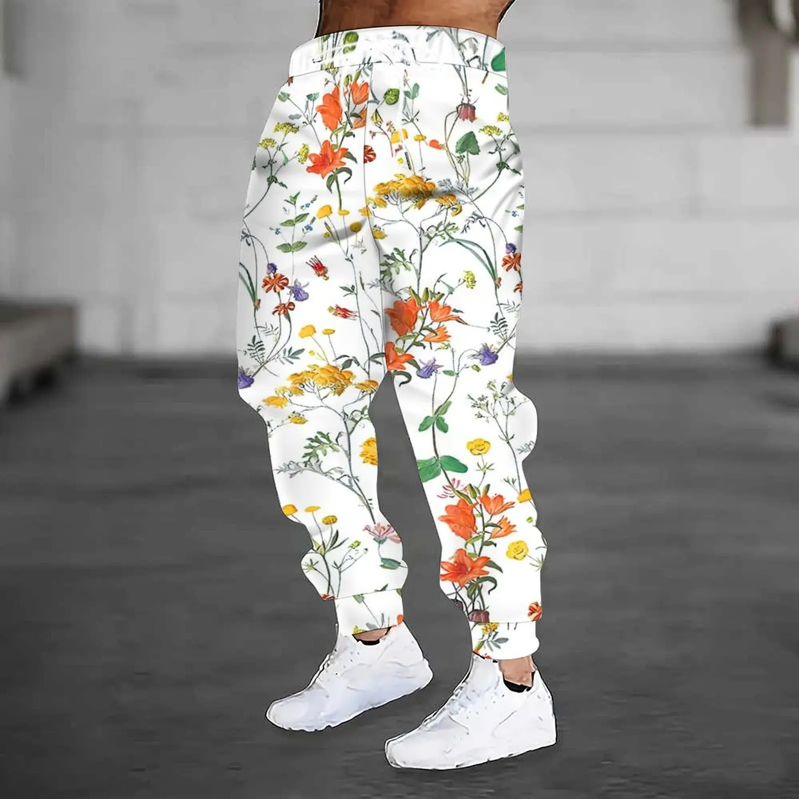 Fashion Men 3D Print Joggers Black Base Cyan Paisley Graphic Drawstring Waist Loose Hip Hop Casual Sport Long Trousers Oversize