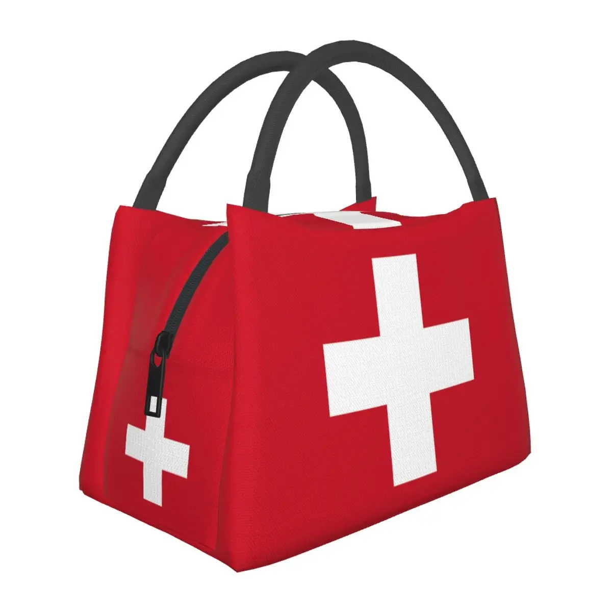 

Swiss Switzerland Flag Lunch Bags Insulated Bento Box Leakproof Lunch Tote Picnic Bags Cooler Thermal Bag for Woman Kids Travel