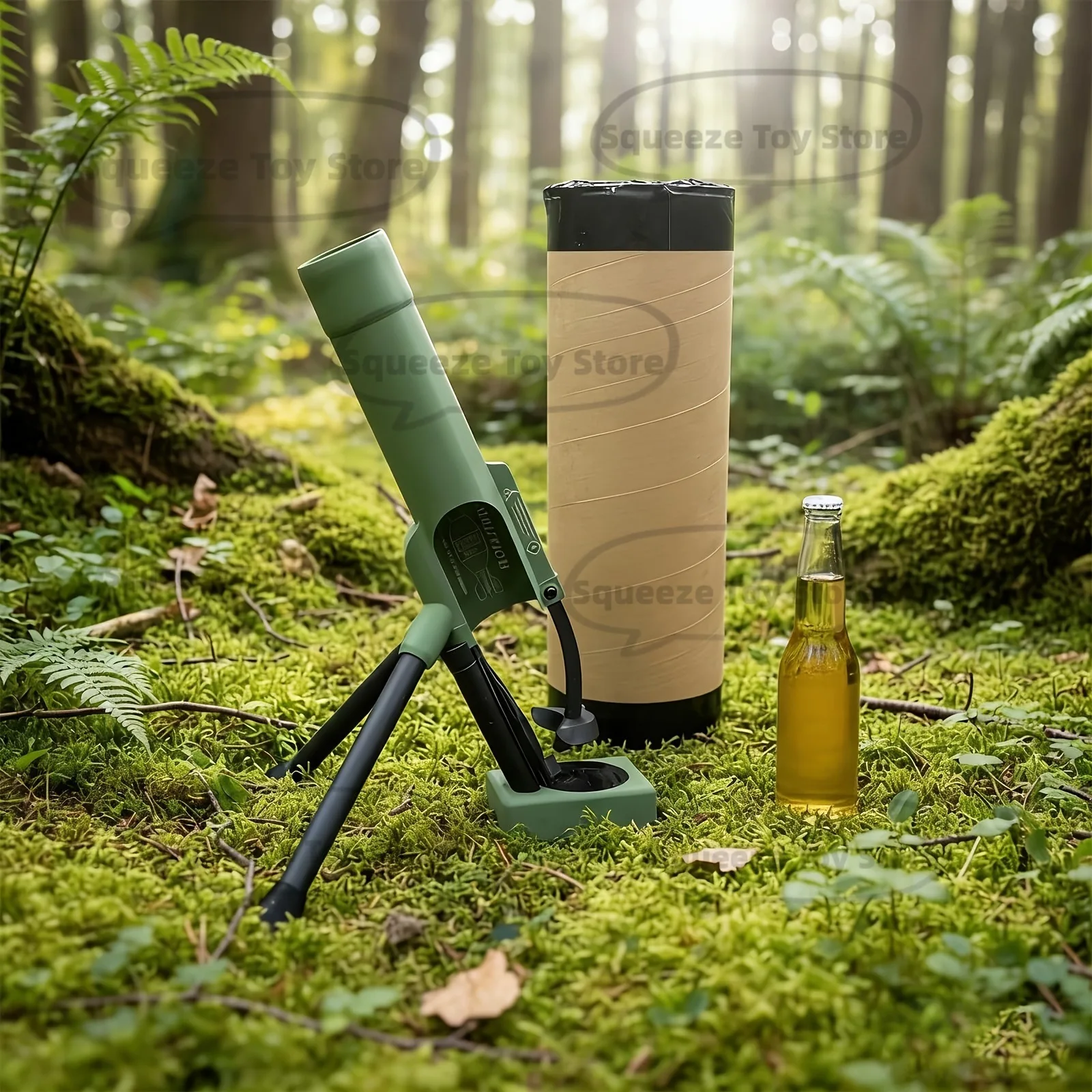 Beer Bottle Mortar Bottle Opener, 51mm Mortar Beer Bottle Opener Heavy-duty Tactical Cap Launcher Hands-free Push Down Opener Me