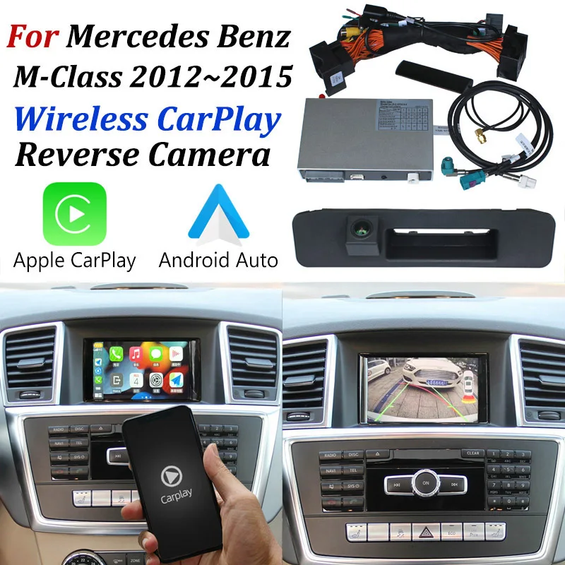 For Mercedes Benz M Class W166 2012~2015 Wireless Apple CarPlay Car Play Android Auto Mirror Compatible Front Rear View Camera
