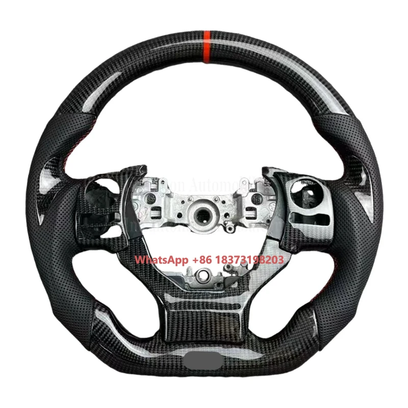 Marchio di allineamento multicolore alla moda in pelle traforata in fibra di carbonio per volante Lexus GS500 LX600 LX570 CT200 IS250