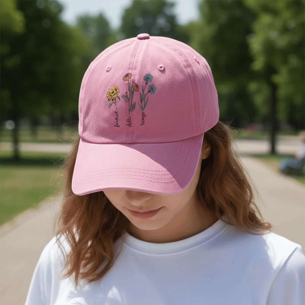 

Fashion Casual Printed Baseball Cap Washed Vintage Dad Sun Hat Multiple Colors Sunflower Snapback Cap Hiking