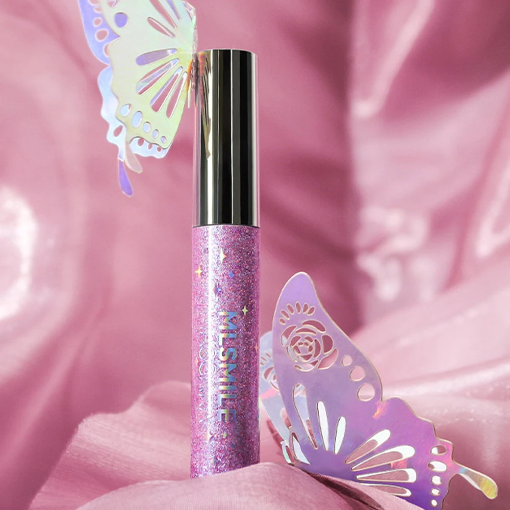 1pc ダイヤモンドシャイン防水ボリュームカールマスカラグリッタースノーエフェクト、汚れ防止アイメイクすべての肌タイプの女性化粧品