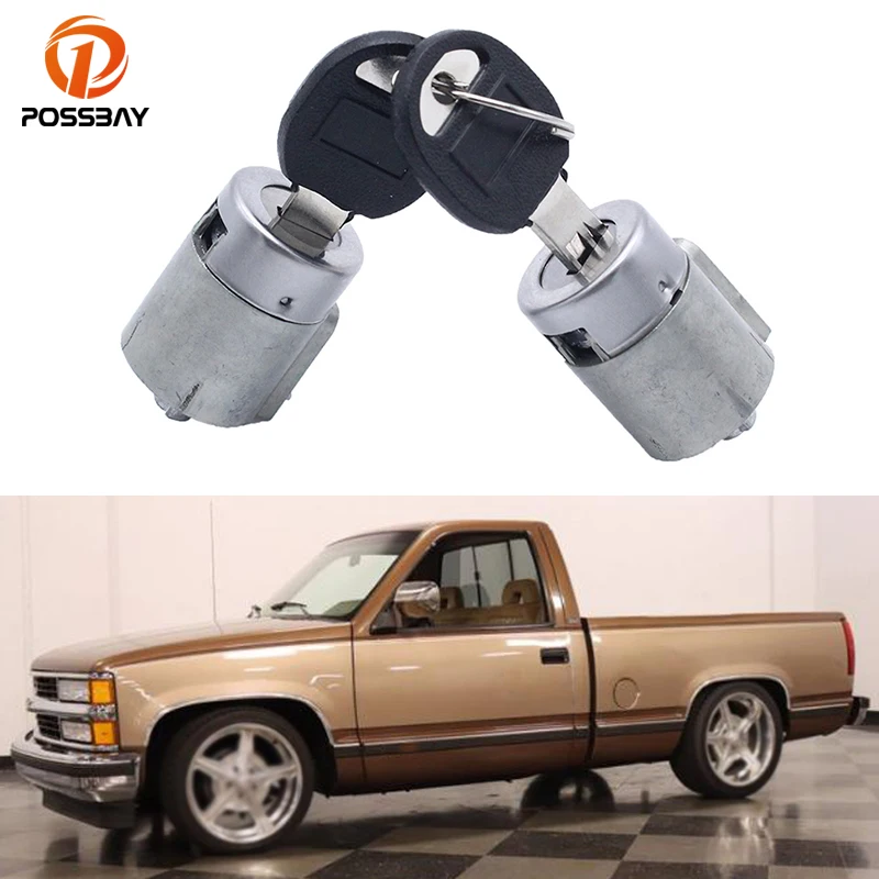 

2 Pcs Car Door Lock Cylinders with Black Keys for Chevrolet GMC C1500 C2500 C3500 K1500 K2500 K3500 Yukon Exterior Parts 9591963