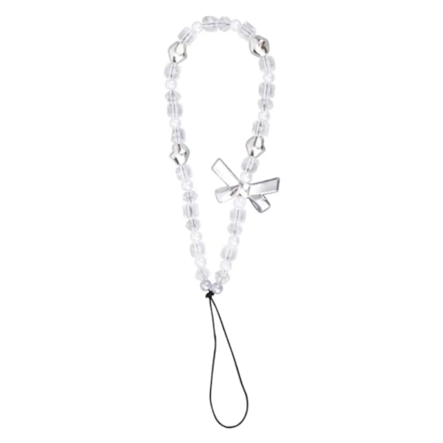 

Pearl Phone Charm Strap Cute Y2K Pearl BowKnot Beaded Mobile Phone Wristband for Wallets Cameras Keychains Backpacks Accessorie
