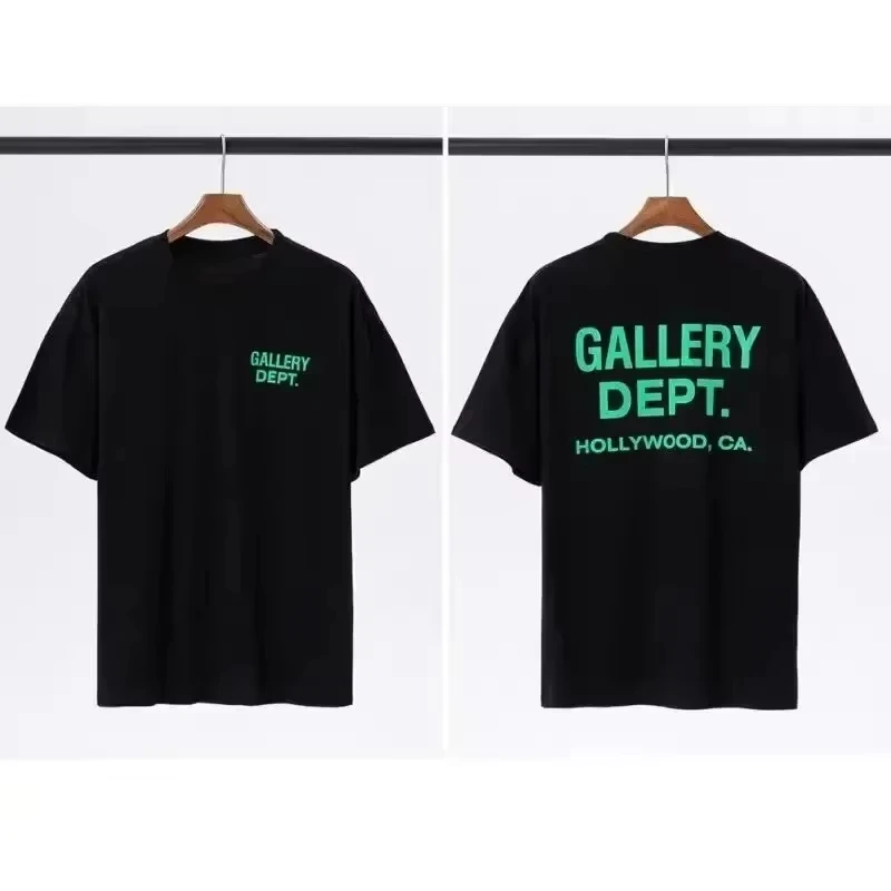 2026 Trend Unisex Gallery Dept Hollywood CA Graphic T-shirt Double Side Letter Print Casual Short Sleeve Streetwear Tee