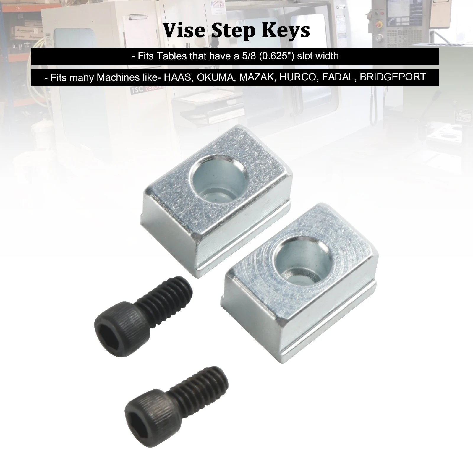 Topteng Kurt Style Vise Step Keys 4140 Steel 11/16 X 5/8 inch Motorcycle Accessories