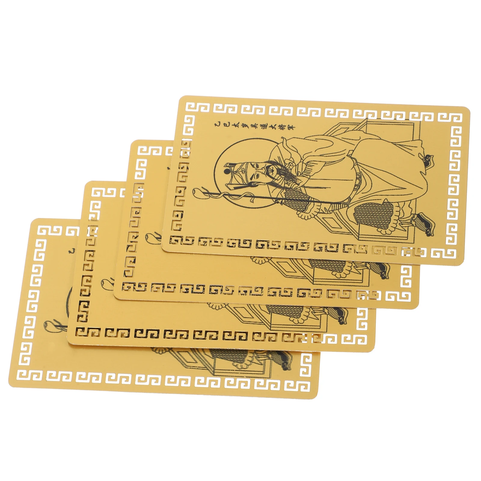 

4pcs Tai Sui Gold Card 8 6cmx4cmx0 45mm Protection Amulet Chinese Feng Shui Auspicious Success 2025 Wealth Luck