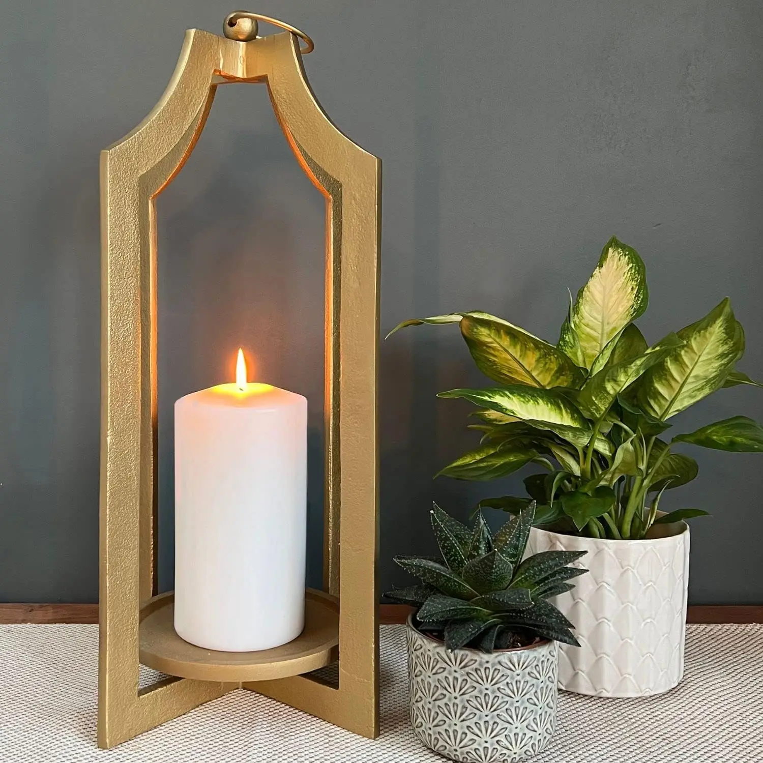 

Gold Accent Decor Gold Candle Holders 23" Large Lanterns Decorative Indoor Outdoor Candle Holder Large Candle Holders