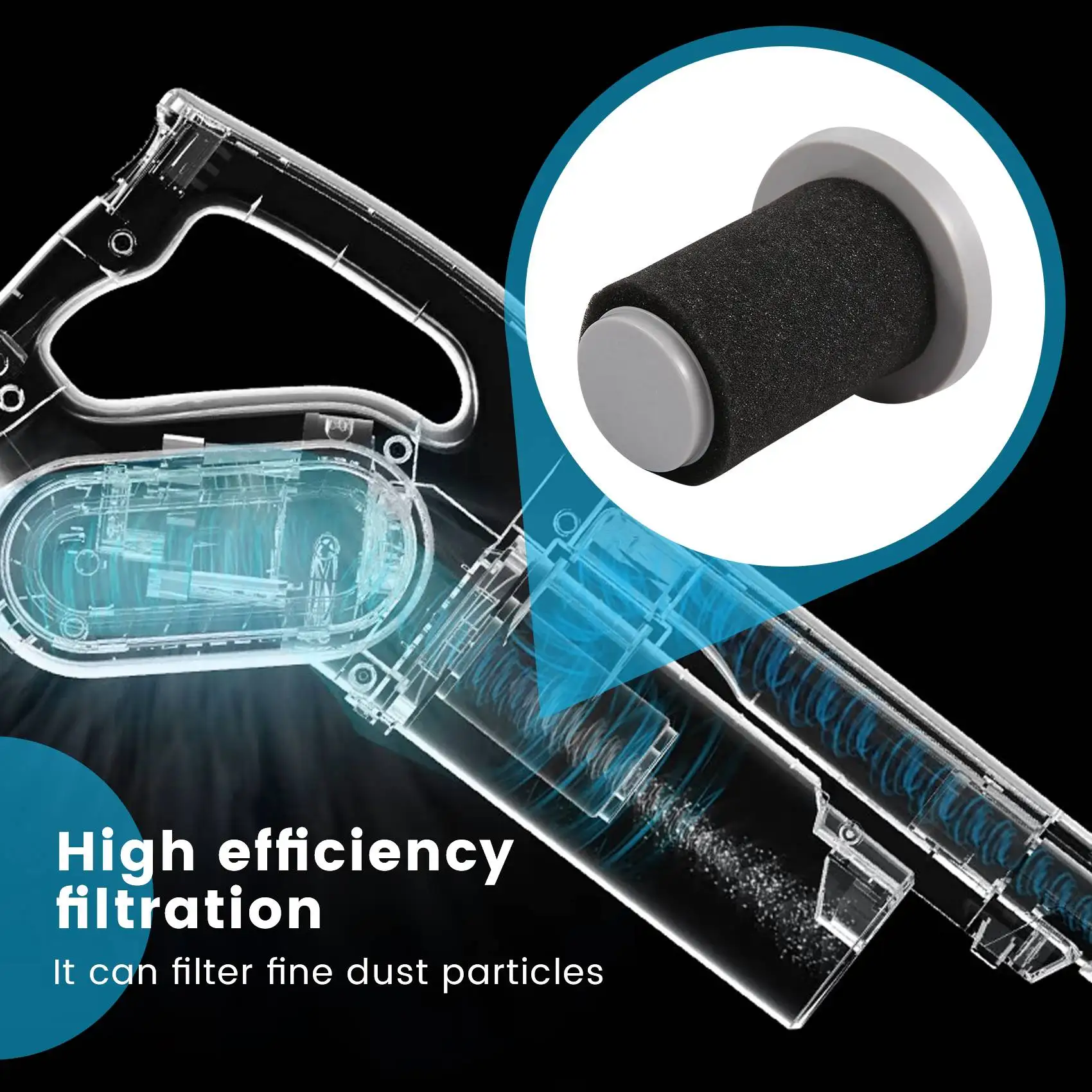 Kit Filter spons penyaring Hepa penyedot debu genggam untuk Aksesori suku cadang vakum Deerma DX700 DX700S