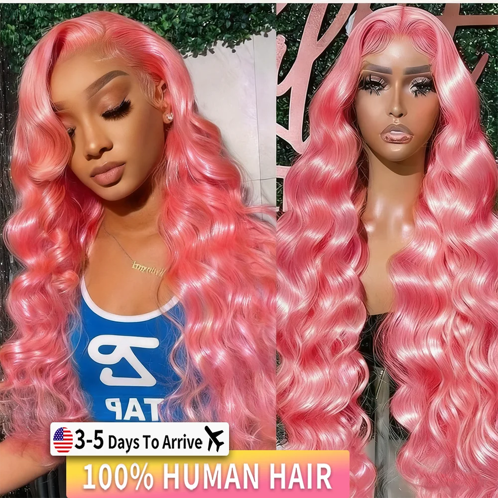 30-Inch Light Pink Wig with Transparent HD Lace Frontal