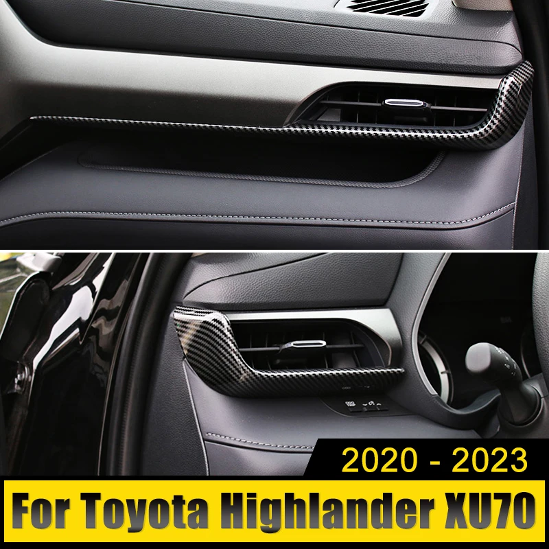 

For Toyota Highlander XU70 2020-2022 2023 Hybrid ABS Car Central Control Decoration Strip Modification Trim Stickers Accessories