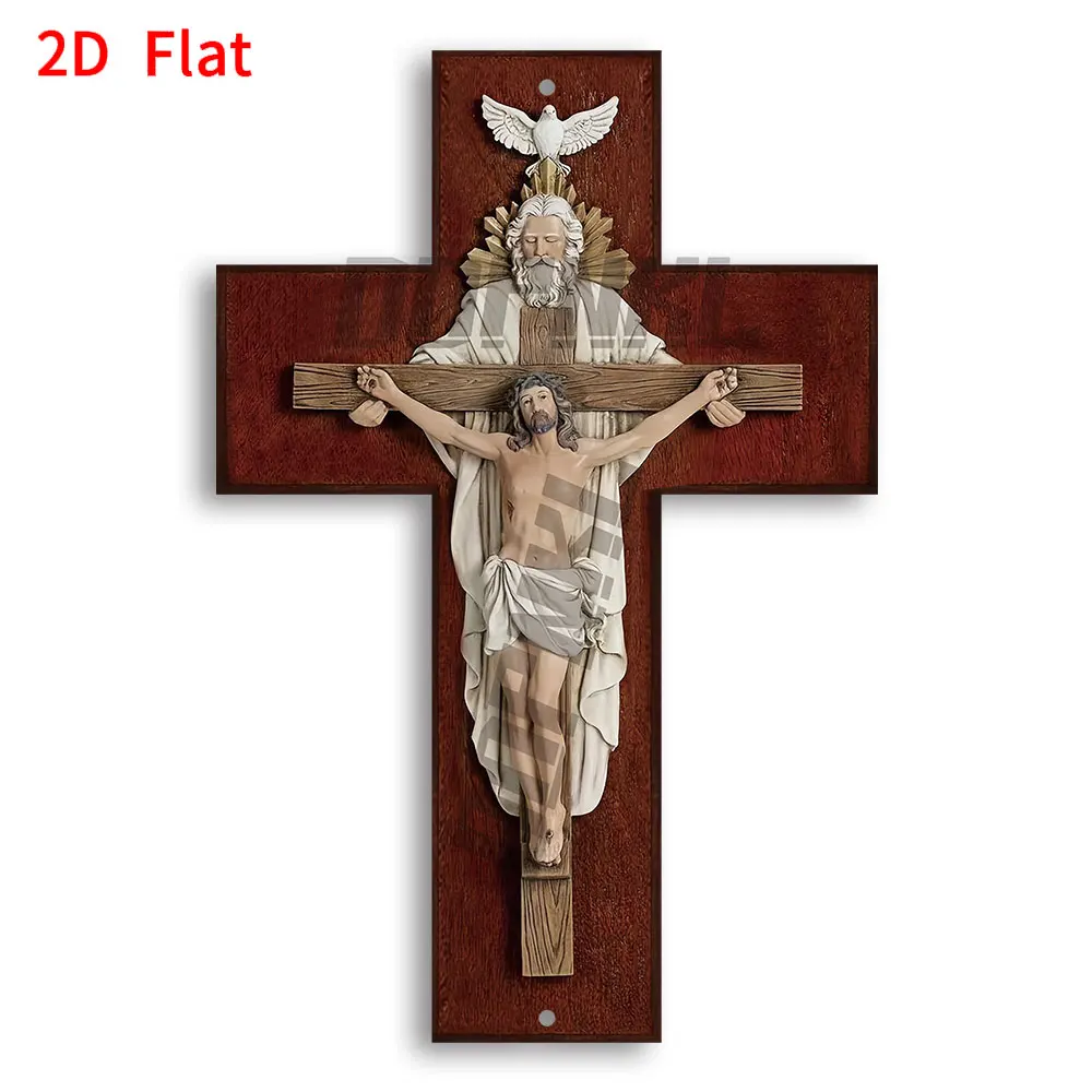 1 croix murale en métal Trinity – Symbole religieux catholique de la Sainte Trinité, pour église chrétienne et prière dévotionnelle