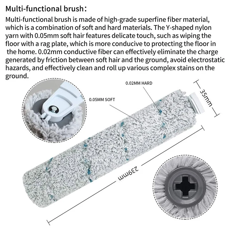 Brush Rolls Filters Set For Bissell Crosswave Cordless Max 2554A,2590,2593, And 2596 All In One Wet-Dry Vacuum Cleaner