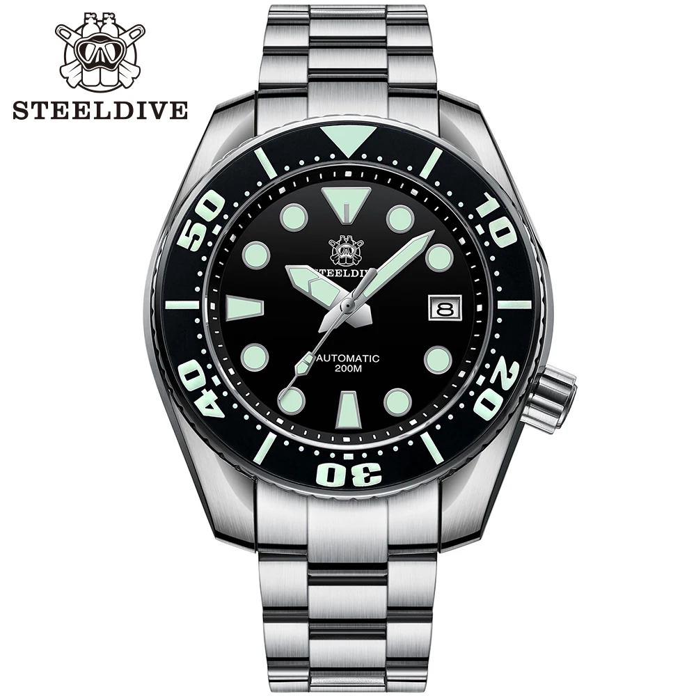 STEELDIVE Official SD1971 44.9MM Sports Dive Watches NH35 Automatic Sapphire Glass with AR Coating 200m Waterproof Mens Watches